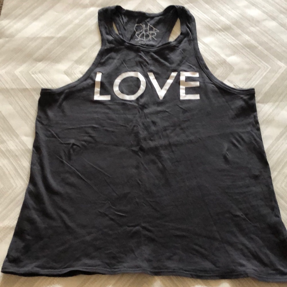 Chaser Dark Grey Tank Top with “love” Graphic